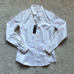 Banana Republic size 2 white collared suit shirt